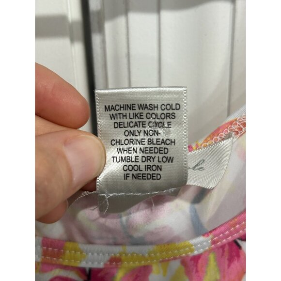 Jillian Nicole Womens Floral Tank Top White Pink Yellow Sleeveless Sz S - Picture 7 of 9